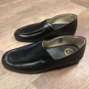 LB Evans Black Leather Duke Opera Slippers Loafer Moccasins - sz 8.5 EEE 3E WIDE